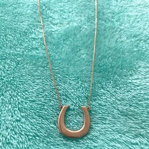 Rose gold horseshoe necklace